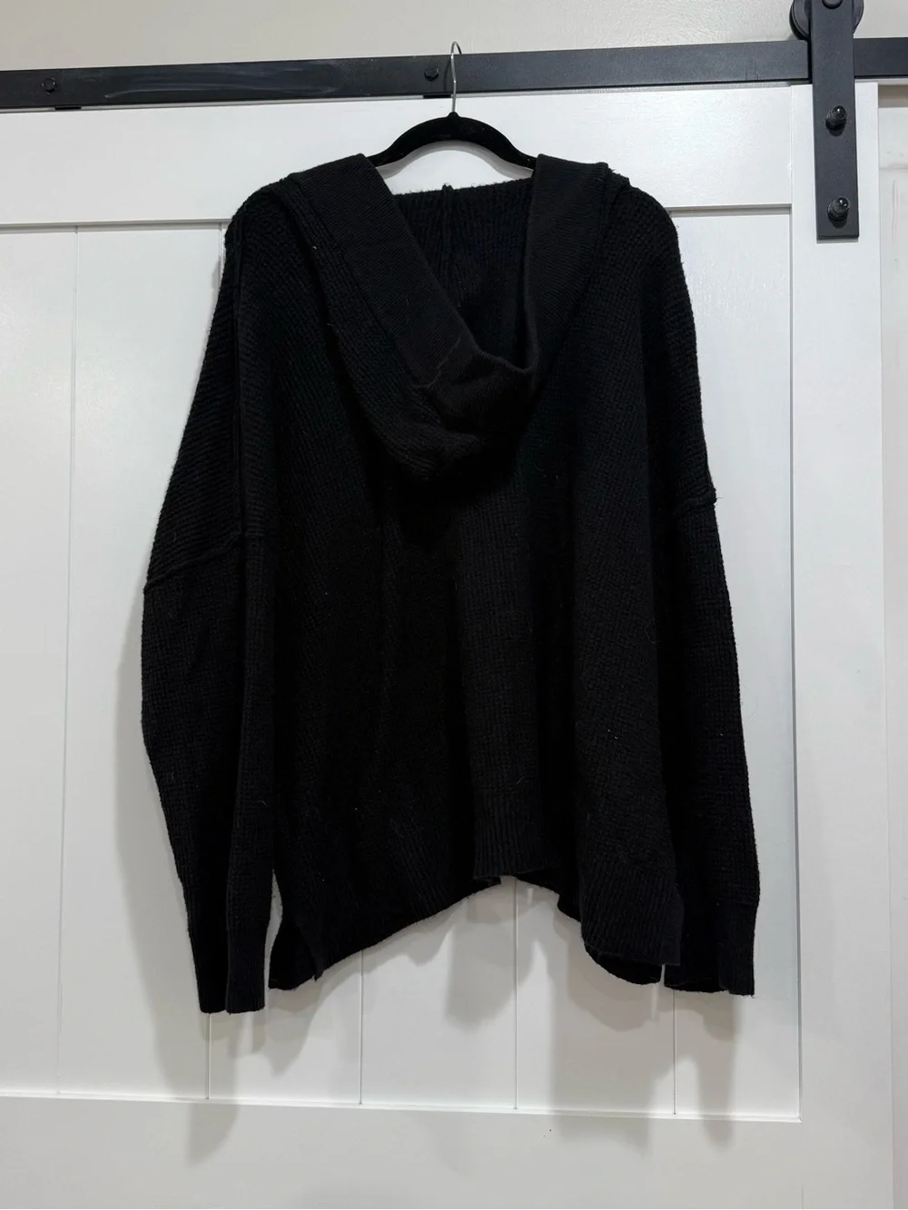 aerie Black V-Neck Chunky Knit Sweater